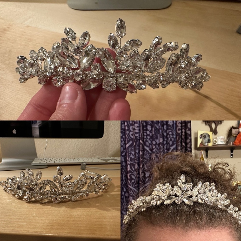 Dareth Colburn Silver Crystal Tiara